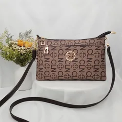 Bolso de diseñador de lujo para mujer, bandolera de PU con cremallera lisa, estilo de letras con múltiples bolsillos, 2023