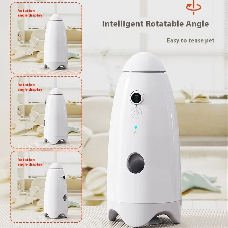 2026 Smart Bouncing Food Dispenser with APP Control, HD Camera & Voice Call for Interactive Pet Play and Feeding