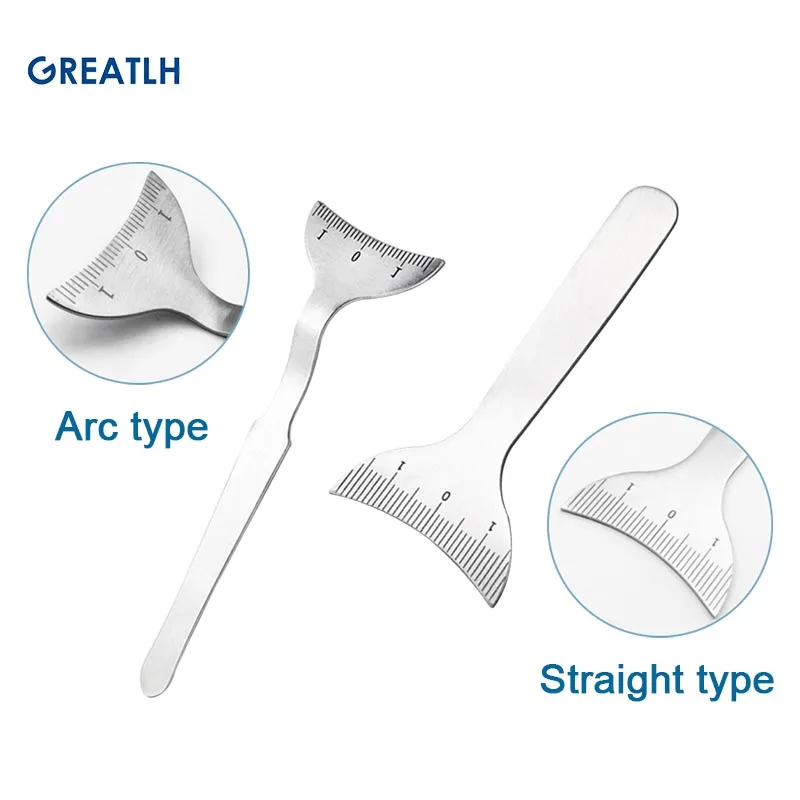 1pcs Double Eyelid Measuring Device Eyelid Plates Reclining Silkworm Ruler Stainless Steel Titanium Alloy
