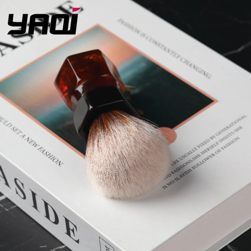 2026 YAQI 24mm Moka Express Synthetic Hair Shaving Brush for Men's Beard - Premium Quality Non-Sensitive Bristles