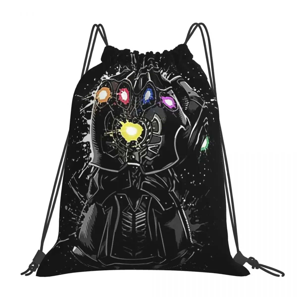 Sacos de cordão portáteis para homens e mulheres, mochilas Infinity Gauntlet, bolso para pacotes, bolsa esportiva, bolsa para estudantes