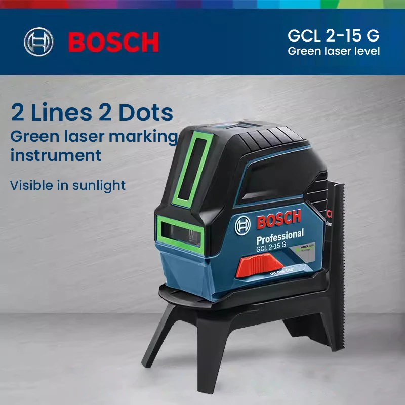 Bosch GCL2-15G Green Laser Level Professional Cross Line Laser Green Beam 2 Lines 2 Points Green Lazer Level With Self-levelling