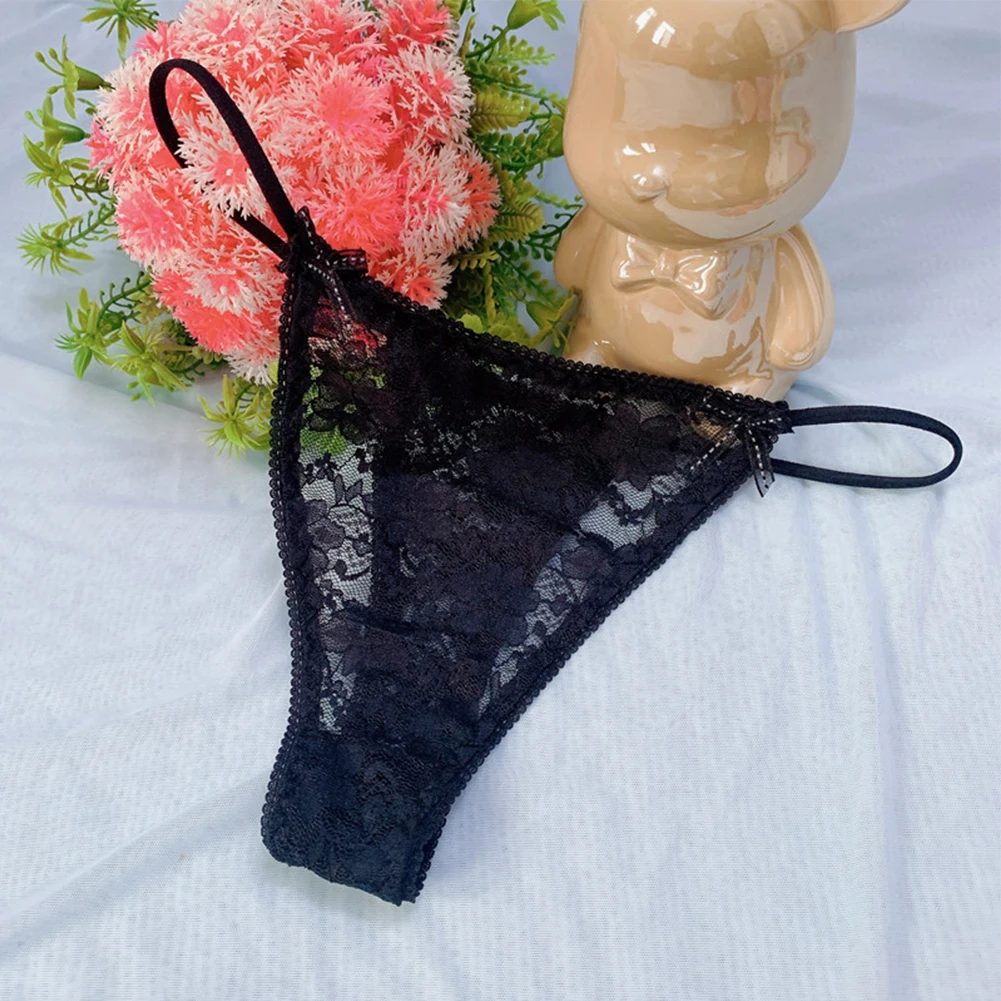 Damesondergoed G-string Kant Mooi nylon slipje met lage taille Doorzichtige sexy lingerie 1-delige katoenen binnenvoering