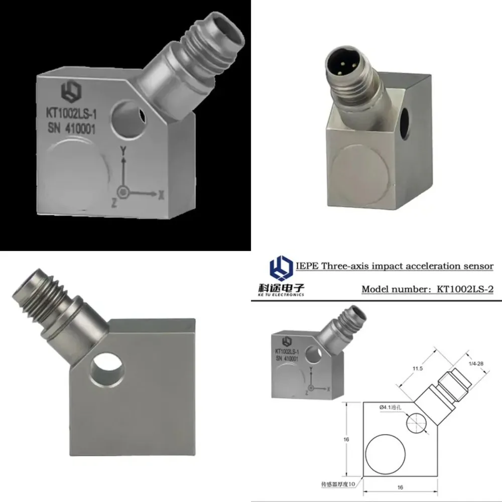 IEPE 3-axis piezoelectric accelerometer, vibration accelerometer, ICP three-axis sensor, impact measurement