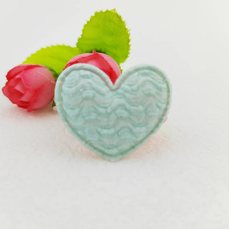 100 Stück 3,5x3CM Herz-Applikationen zum Aufnähen für Kleidung, Hüte, Nähzubehör, DIY-Kopfbedeckungen, Haarspangen, Schleifendekoration, Patches – Detail 8