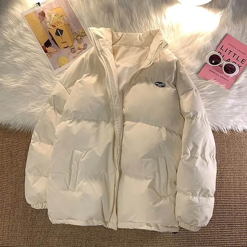 2024 New Women Solid Loose Puffer Jacket Winter Korean Chic Oversized ThickenedWarm Parkas Female Coat Lady Padded Jackets