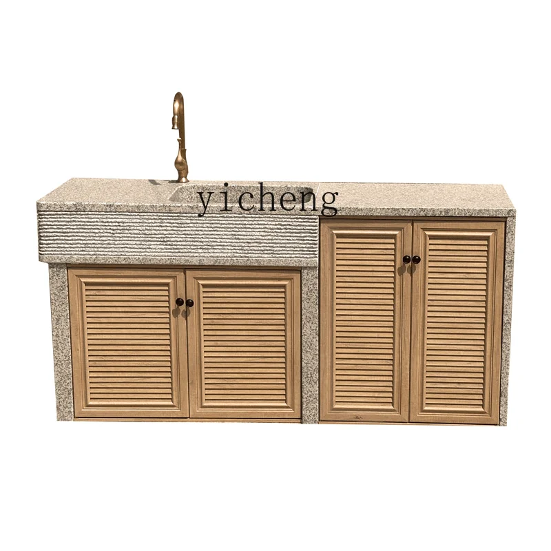 

TQH Outdoor Courtyard Laundry Pool Basin Integrated Washbasin Cabinet Pool Workbench Marble Sink