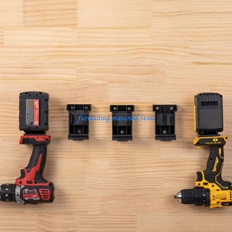 

Y5GD 5pcs Battery Holder Mounts Bracket Fixing Storage Shelf Stand & Tool Rack for Secure Installation in Garage or Workshop