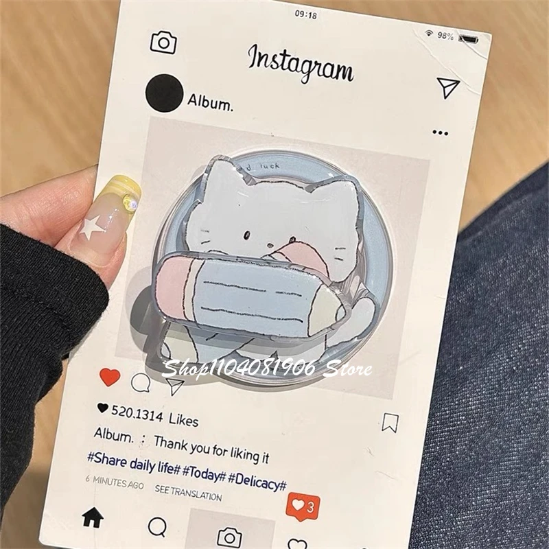 

Korean Cute Rotate Cat Magnetic Phone Holder Phone Stand GripTok Grip Tok Support For iPhone For Magsafe Accessories Smart Tok