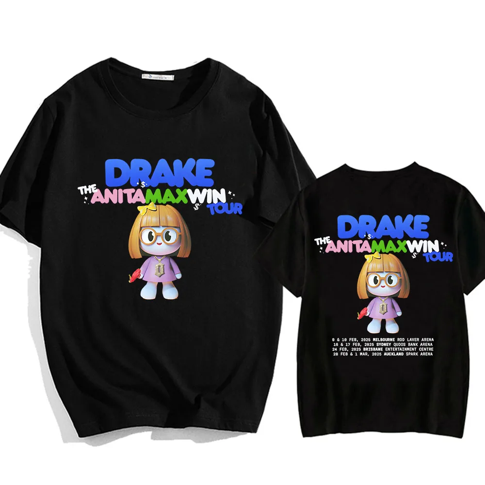 Drake The Anita Max Win Tour 2025 Tshirts Cotton Summer Short Sleeve Unisex T-shirt Fashion Rapper Graphic Printing Tee-shirt