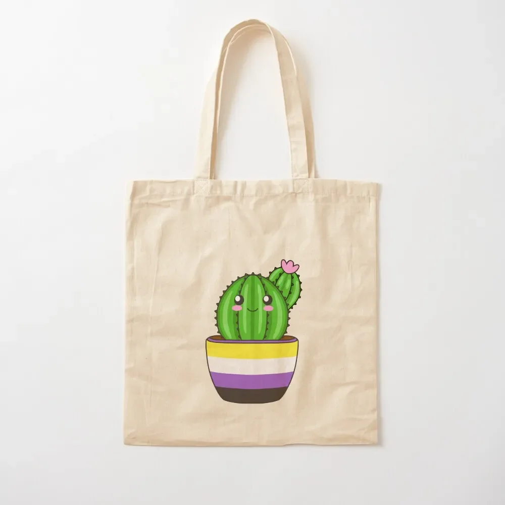 Non binary Cactus Tote Bag Beach bag bag for beach Canvas Shopper