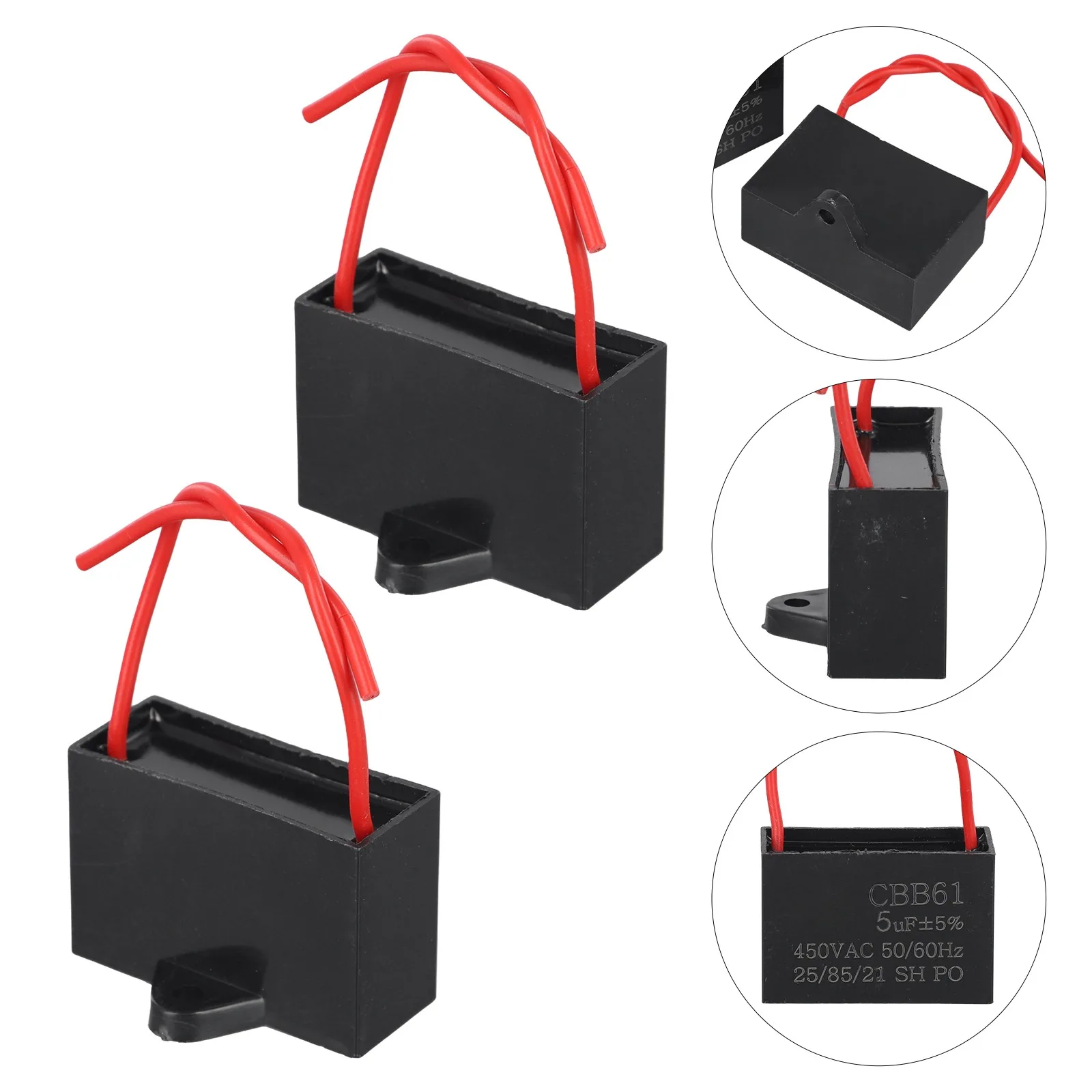 CBB61 Series Dual Pack Reliable fan starting capacitors (5UF) engineered to ensure efficient appliance performance