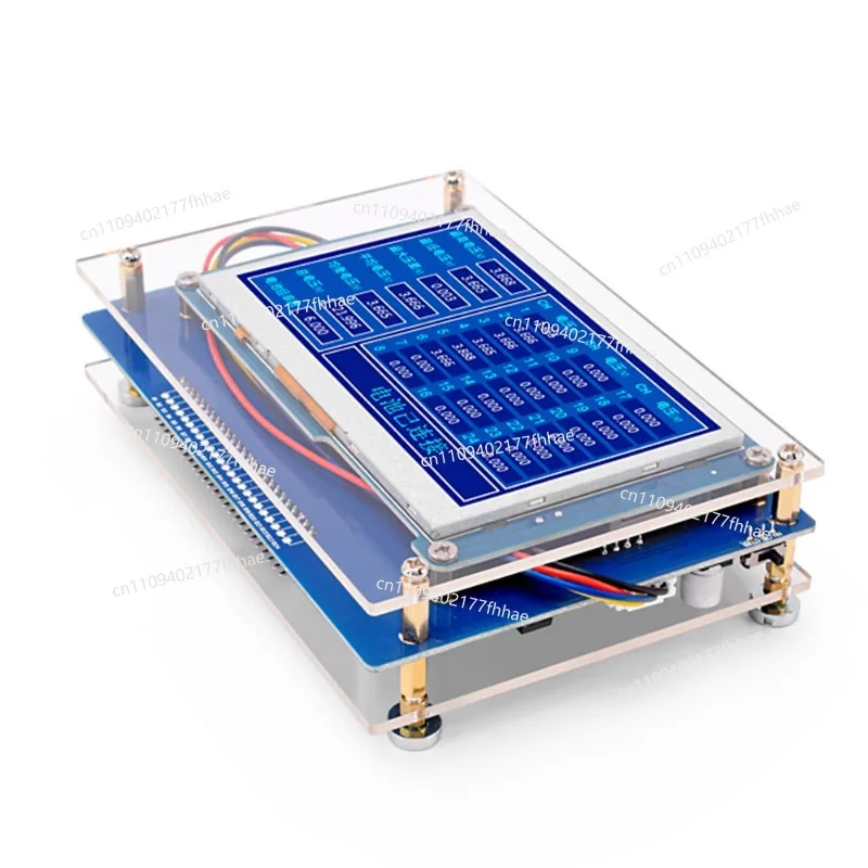 1~ 24S Lithium Battery Pack Voltage Detector, with Acrylic Shell Baffle Power Cord Reverse Connection Protection