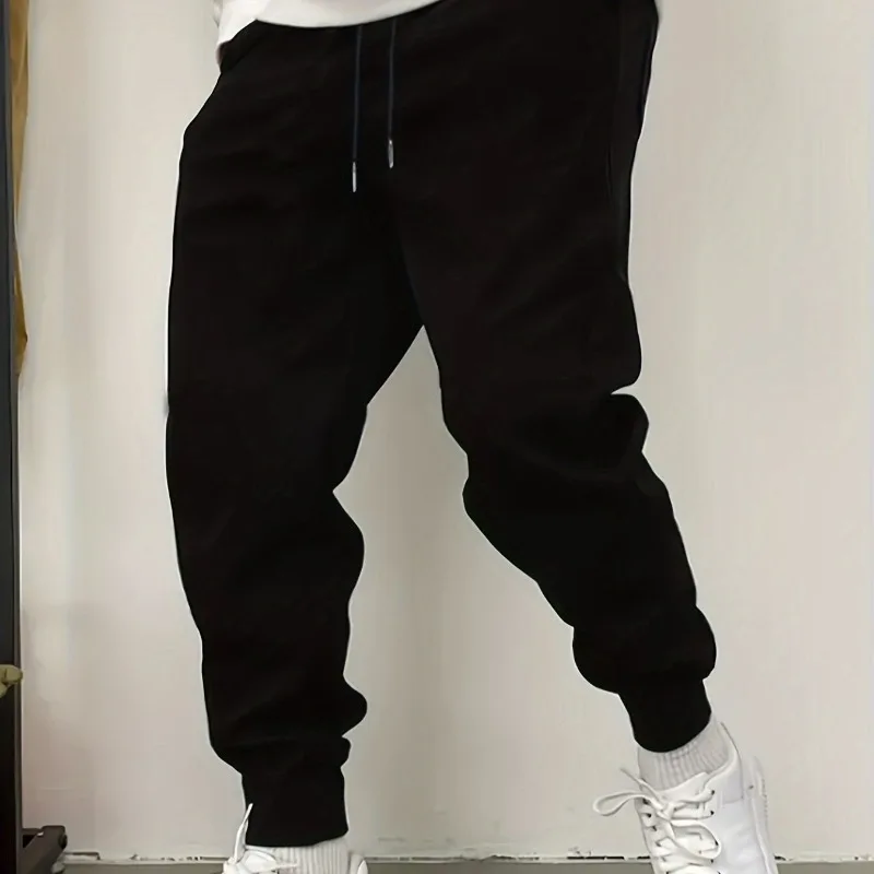 

American Street Men's Sports and Leisure Leggings for Autumn and Winter, New Solid Color Casual Jogging Pants