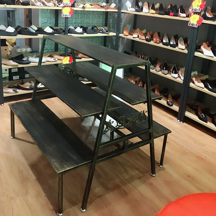 Clothing store island display cabinet shopping mall jewelry display cabinet creative assembly table shoe store shoe rack multi-