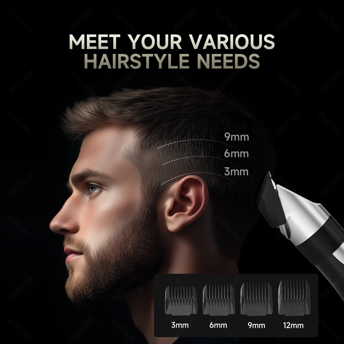 ماكينة قص الشعر الاحترافية ENCHEN Sharp X بتصميم فردي للضبط اليدوي مع قفل أمان ومنفذ شفرة سيراميك مطور من النوع C