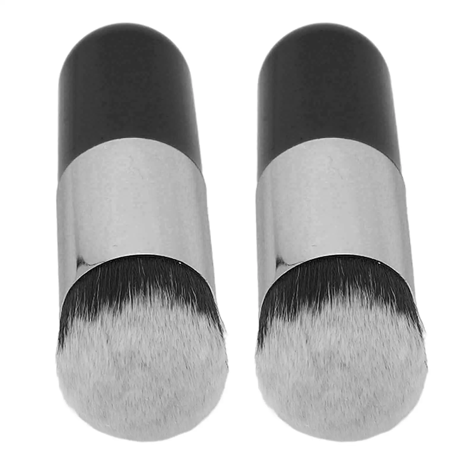 Soft Bristle Makeup Brush: Portable Round Handle, Easy Grip, Synthetic Fiber for Comfortable for powder Application