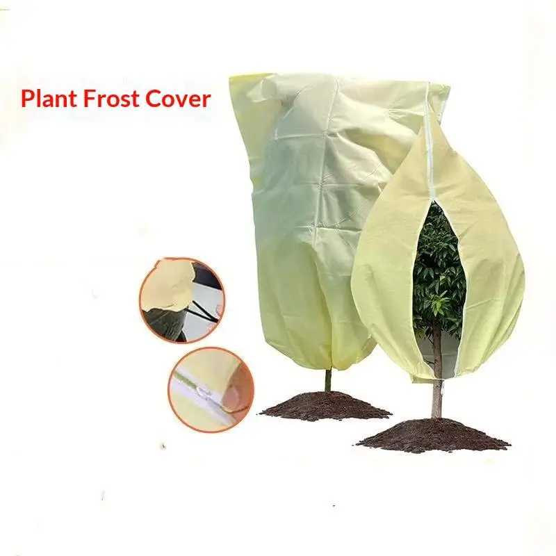 Winter Tree Shrub Frost Protect Bag Warm Plant Cold Resistant Cover with Zipper for Outdoor Home Yard Use