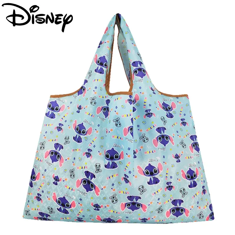 Disney Stitch Tote Bags for Women Mickey Mouse Winnie The Pooh Anime Large Capacity Shopping Bags Folding Storage Bag Handbags