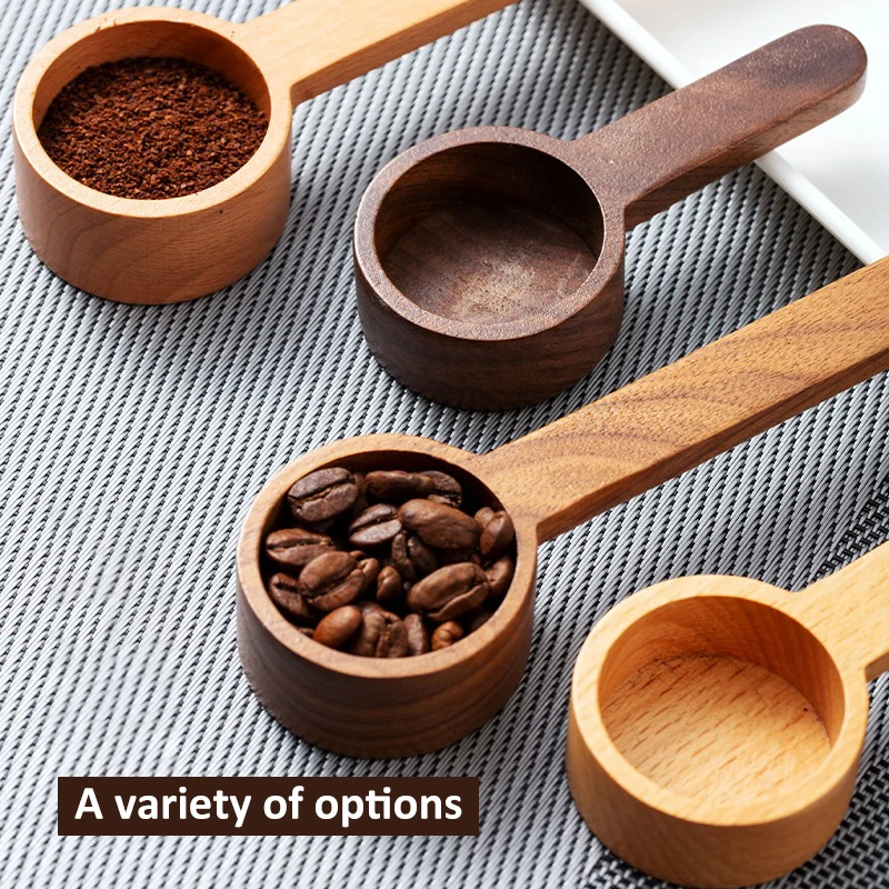 Measuring Wooden Spoon Coffee Bean Powder Black Walnut Measuring Spoon Beech Wooden Spoon Kitchen Measuring Tools