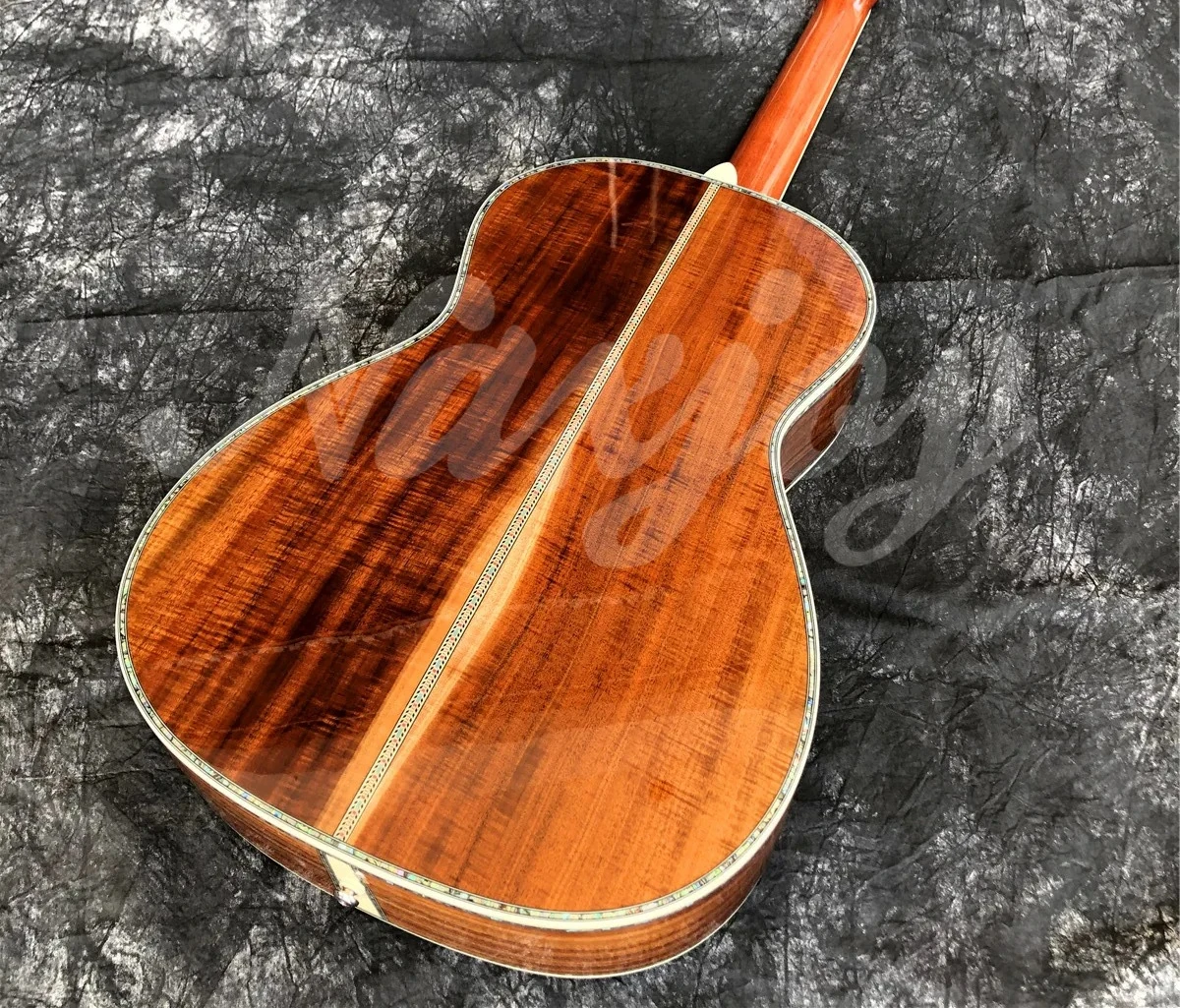 Hot high quality All Solid Koa Wood 39 Inches OOO Type Acoustic Guitar Abalone Inlays Ebony Fingerboard