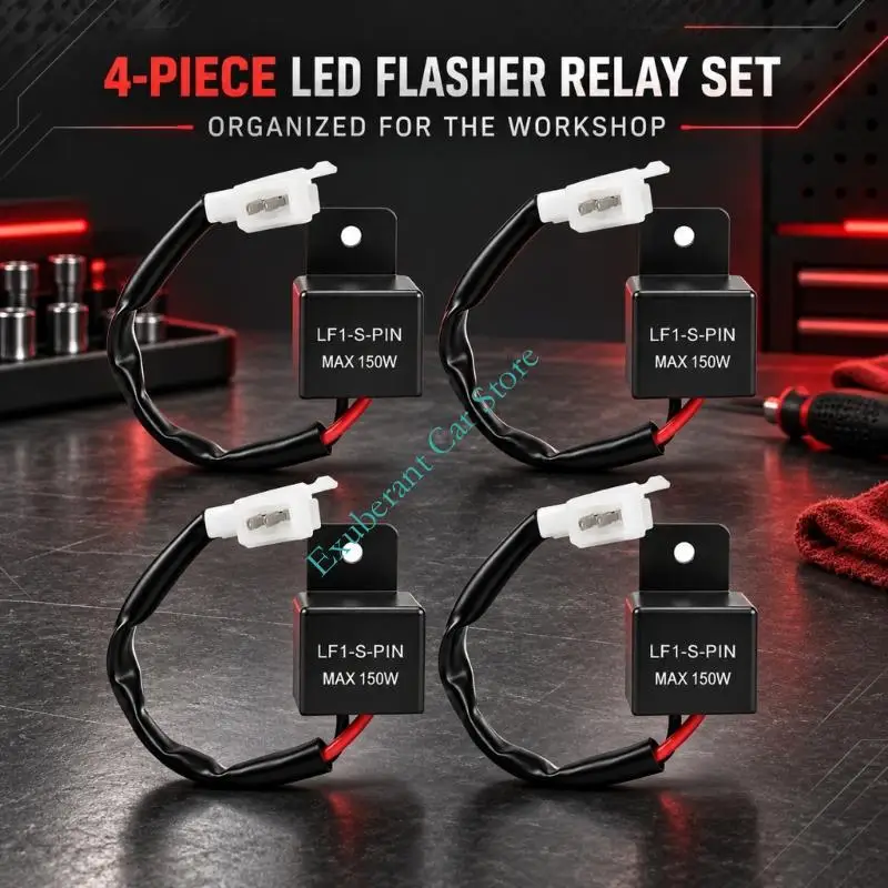 Electronic Turn Flasher Relays with 2-Pin Connection and Integrated Mounting Ear for Car and Motorcycle LED