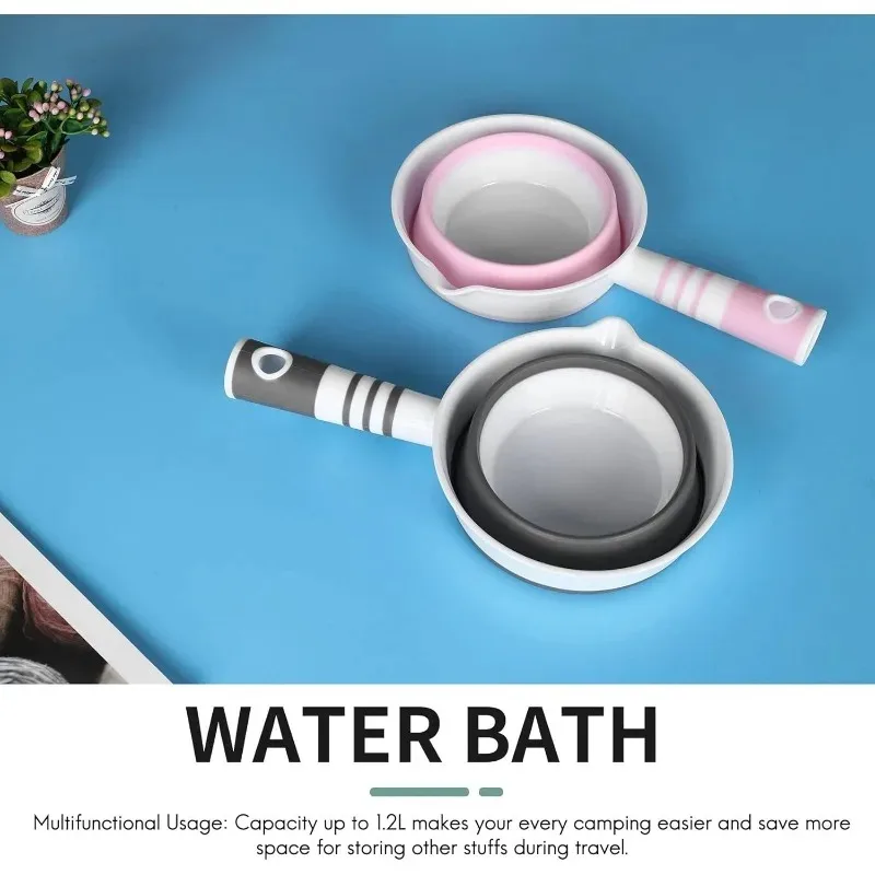 2 حزمة مغرفة مياه قابلة للطي مغرفة مياه قابلة للطي قحافة ملعقة حمام قابلة للطي مغرفة توفير المساحة للحمام المطبخ