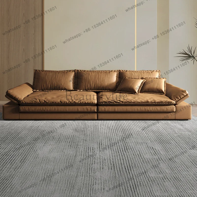 Glamour Filler Waterproof Sofas Minimalistic Wooden Lazy Puffs Living Room Sofas