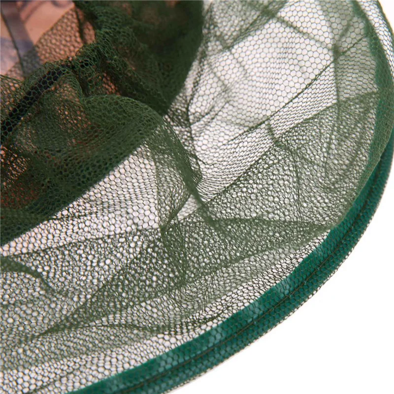 

A06F-3X камуфляжная рыбацкая шапка, защита от насекомых, москитная сетка, сетчатая рыболовная шапка, солнцезащитный козырек, крышка для головы с одинарной шеей