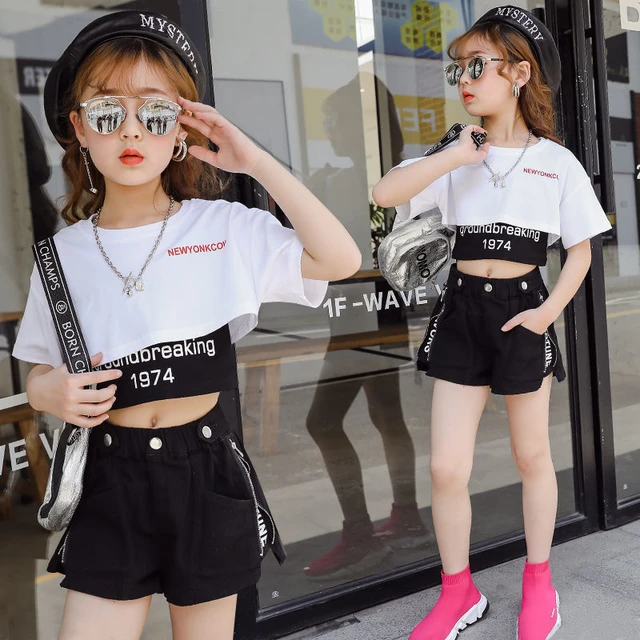 Ensemble De Vetements D ete Pour Filles Gilet Avec Lettres Et Pantalon Court 3 Pieces Vetements Pour Enfants Et Adolescentes De 7 8 10 Et 12 Ans