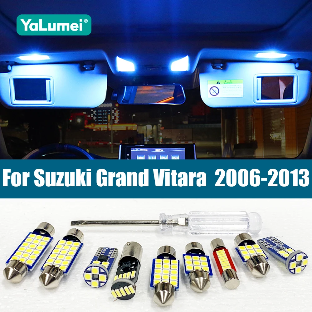 

For Suzuki Grand Vitara Grand Nomade Escudo 2006 2007 2008 2009 2010 2012 2013 12PCS Car LED Kit Interior Dome Light Accessories