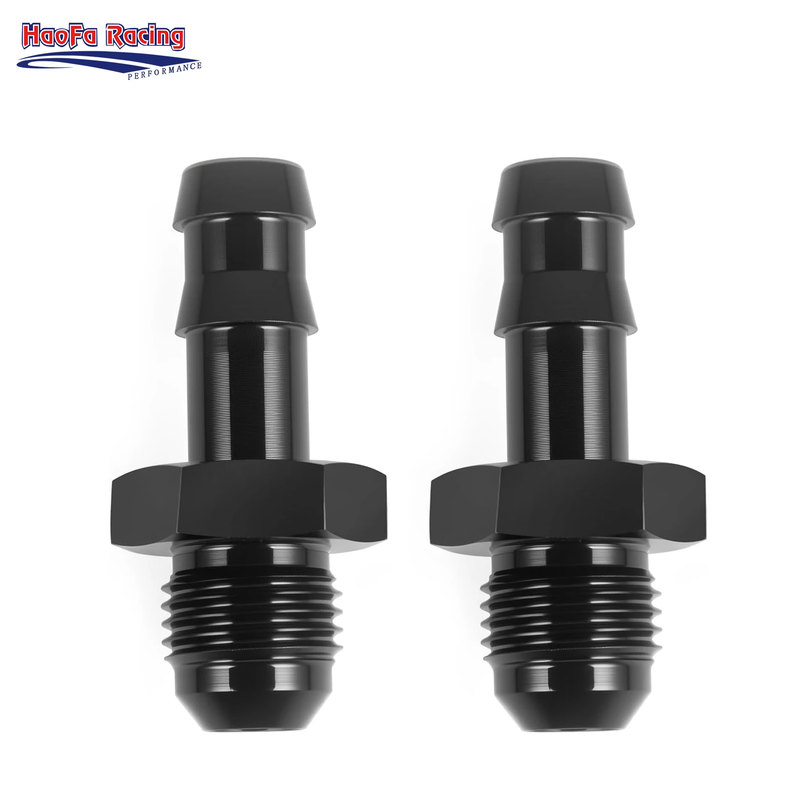 

Universal AN6 Male to 3/8" Hose Barb Straight Fitting Adapter Aluminum 2PCS Black