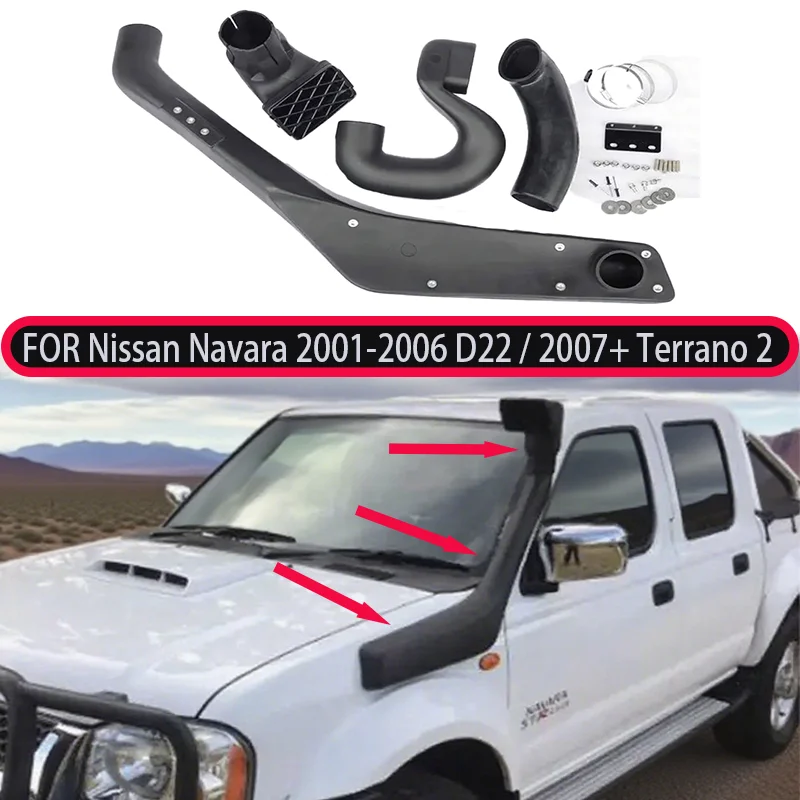 Kit de snorkel de versión larga para Nissan Navara 2001-2006 D22 / 2007+ Terrano 2 camionetas Kit de entrada de aire de piezas de automóvil