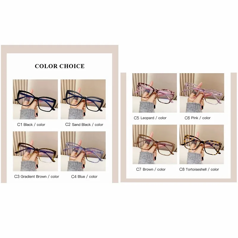 2025 New Cat Eye Anti Blue Light Glasses Women Vintage Eyeglass Woman Leopard Pink Glasses Frame Classic Vintage Eyeglasses