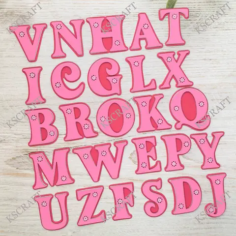 KSCRAFT Double Layered Alphabets Numbers Cutting Dies Stencils for DIY Scrapbooking Decorative Embossing DIY Paper Cards