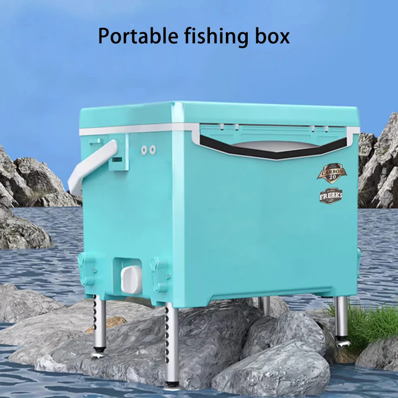 A Full Set Of Ultra-Light Sitting Fishing Box Outdoor Camping Portable Table Fishing Box Multi-Function Lifting Foot Fishing Box