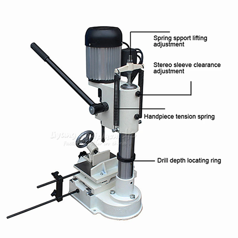 Woodworking Mortising Machine 750W Cutting Drilling Hole Tenon 6~15MM