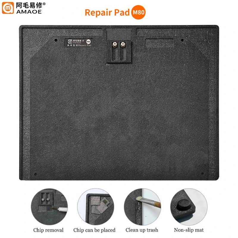 

Amao M80 Phone Repair Mat Synthetic Ston Heat-resisting Pad for Phone Repair Soldering IC Chip Glue Remove Cleaning Rework Board