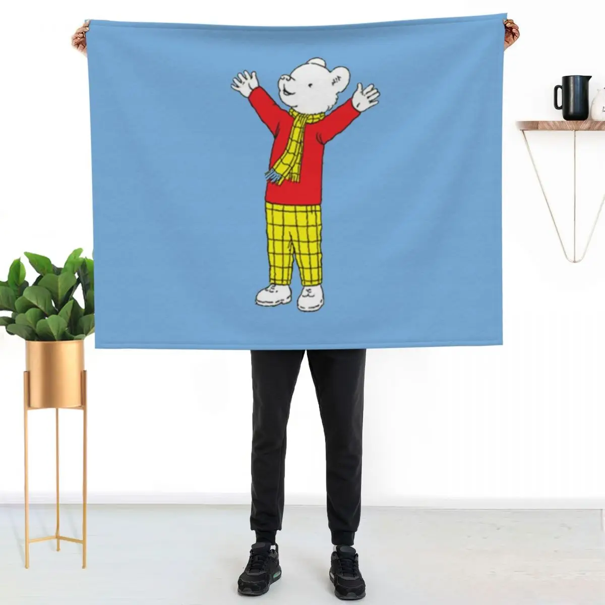 Rupert Throw Blanket Plaid Cute Sleeping Bag Soft Thermals For Travel Giant Sofa Blankets