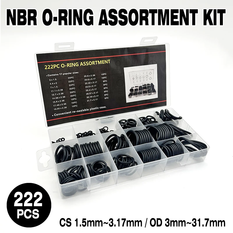 222Pcs Rubber O Rin…