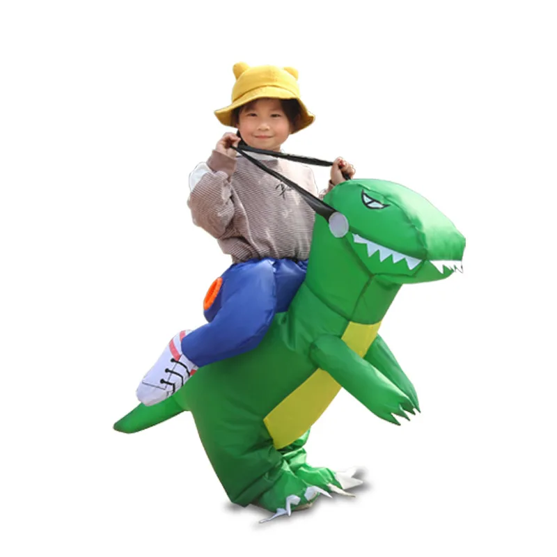 Kid Inflatable Dinosaur Costume Air Blow Up Funny Fancy Mascot Dress Suit Party Halloween Purim Costume for Kids Boys Girls