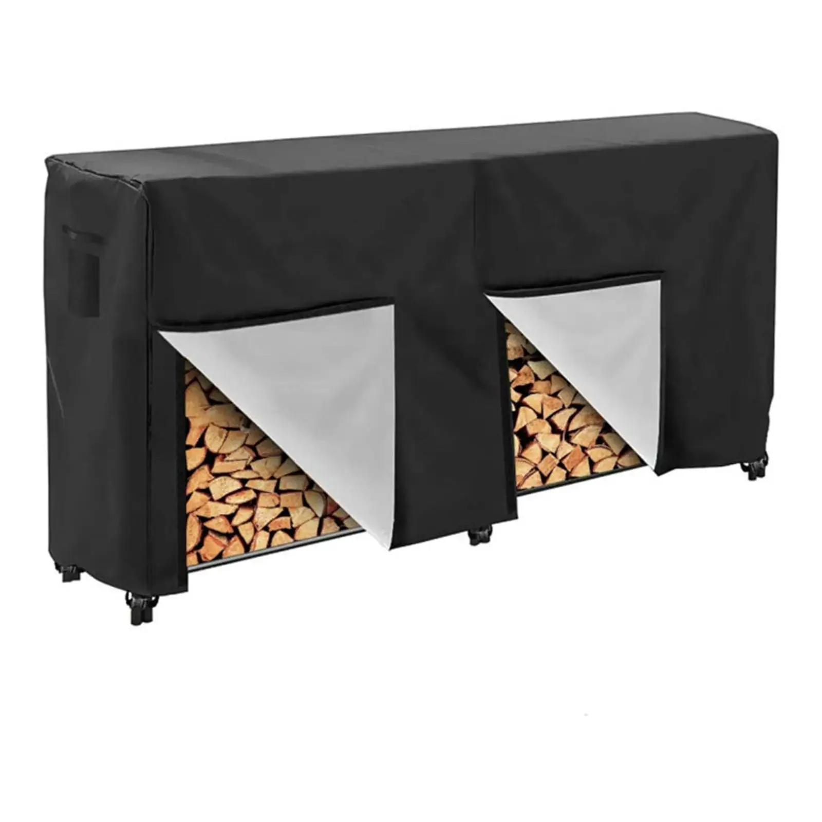 Firewood Rack Cover Protection Cover Waterproof Outdoor Indoor with Buckle Garden Patio Wood Storage Cover Log Rack Cover