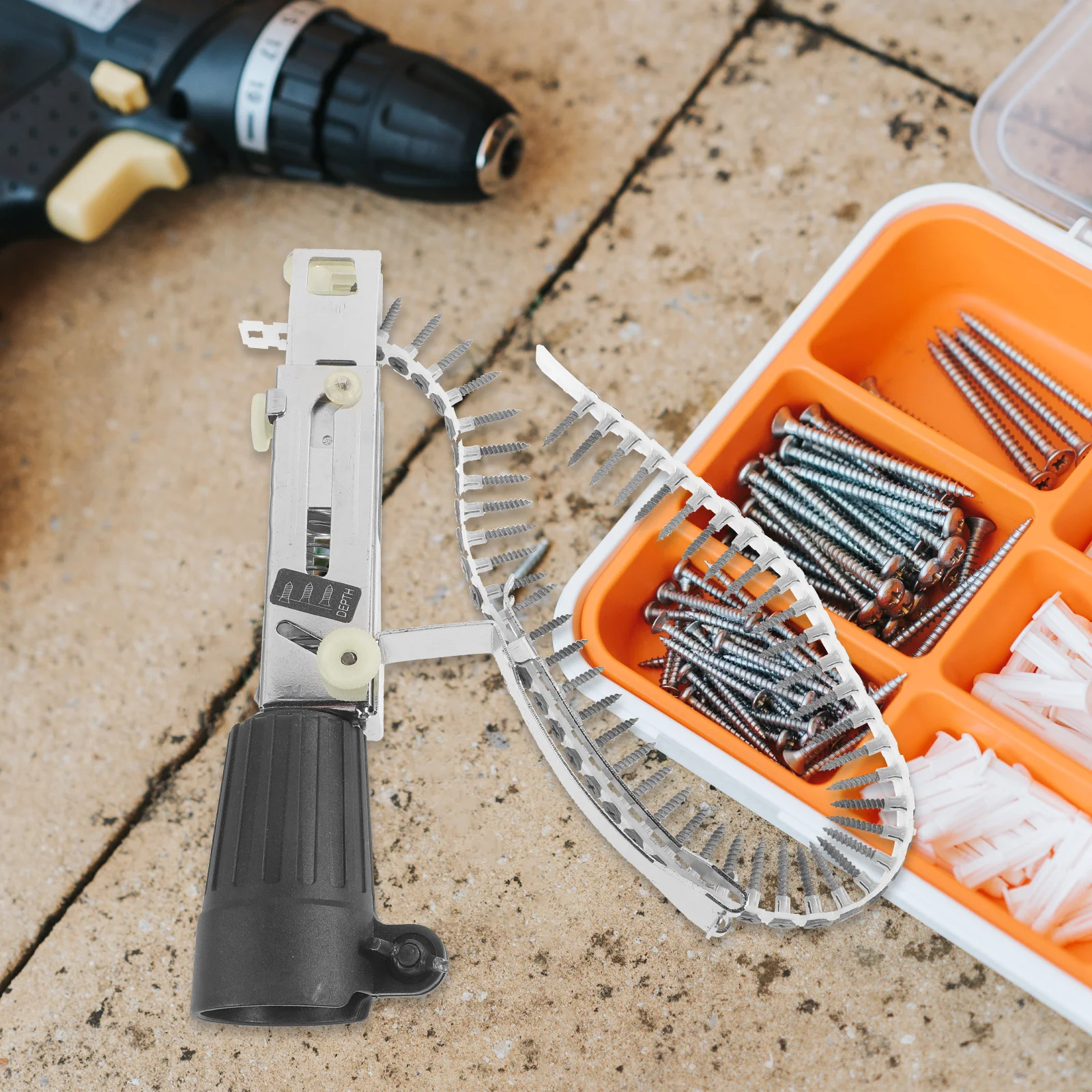 Automatic Chain Nail Machine Screw Machine Adapter for Electric Drill Woodworking Tool Lightweight Portable Adjustable Stainless