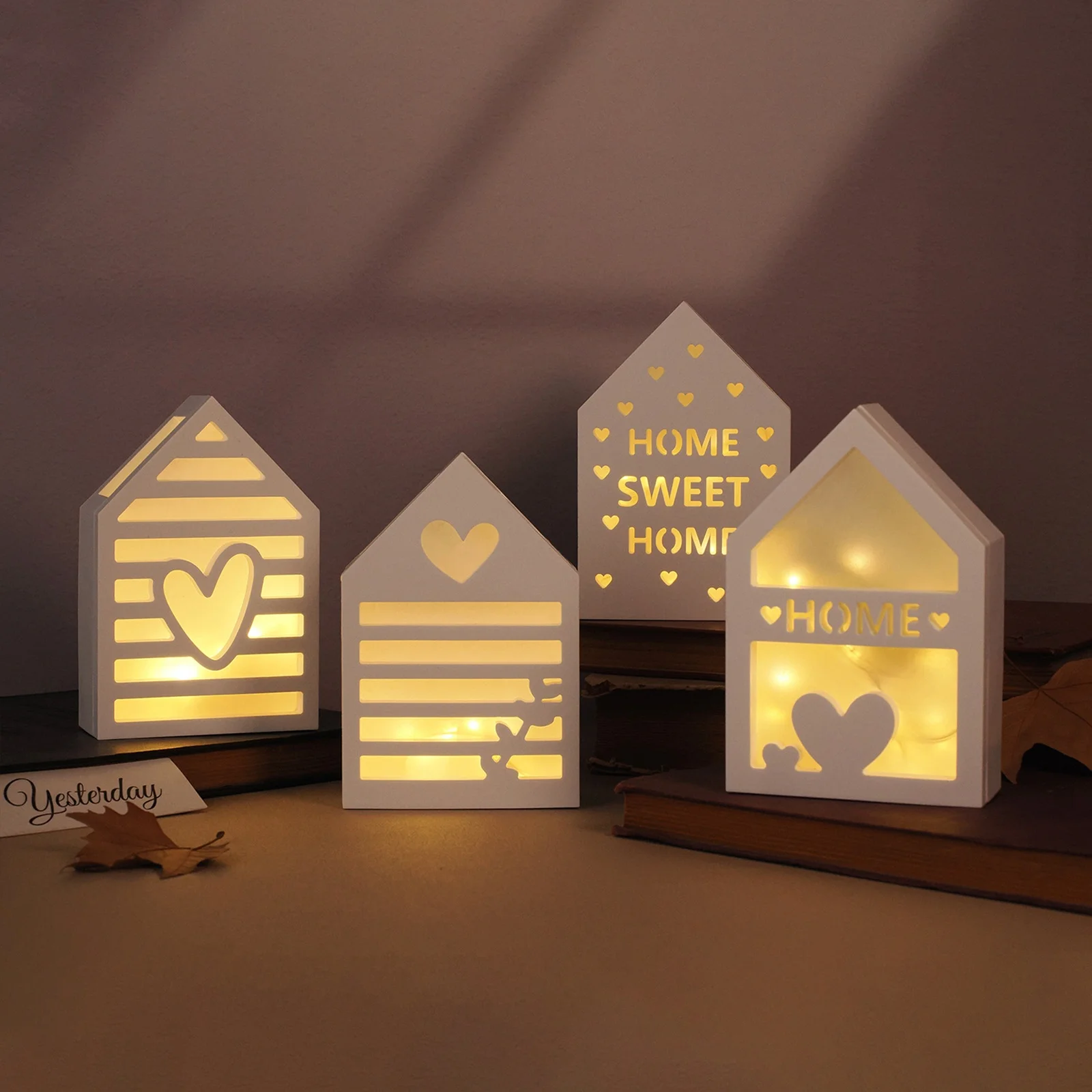 3D Hollow Splicing House Silicone Mold DIY HOME Love House Ornaments Silicone Mold Lighting House Candle Holder Cement Mould