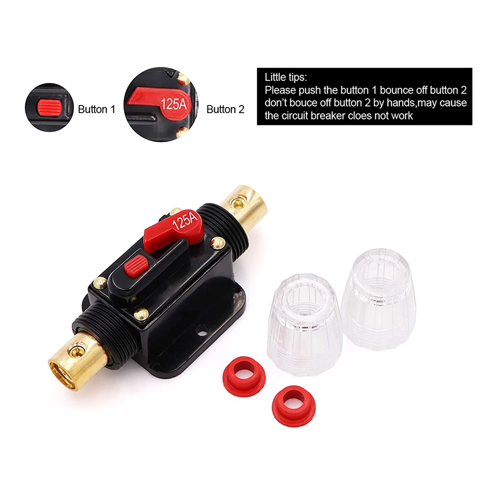 20/30/40/50/60/80/100/125/150A 12V Car Audio Modification Stereo Amplifier Circuit Breaker Automatic Reset Fuse Holder Switch