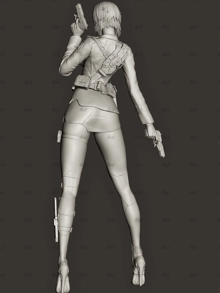 1/24 75mm 1/18 100mm Resin Model Female Soldier Figure Sculpture Unpainted No Color RW-804