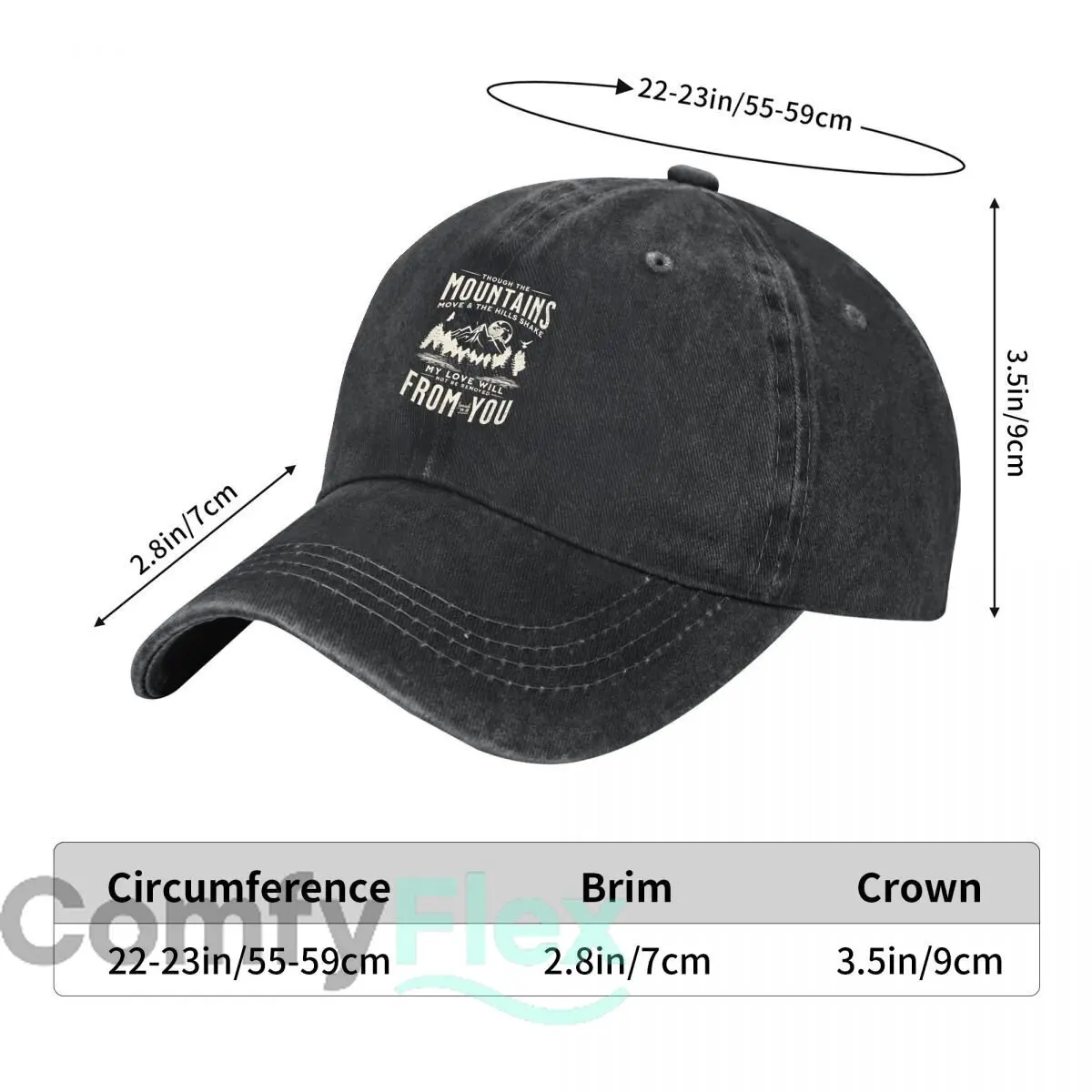 Through The Mountains My Love Will Not Be Removed Isaiah 54 10 New Vintage Washed Cotton Baseball Cap Sun Hats