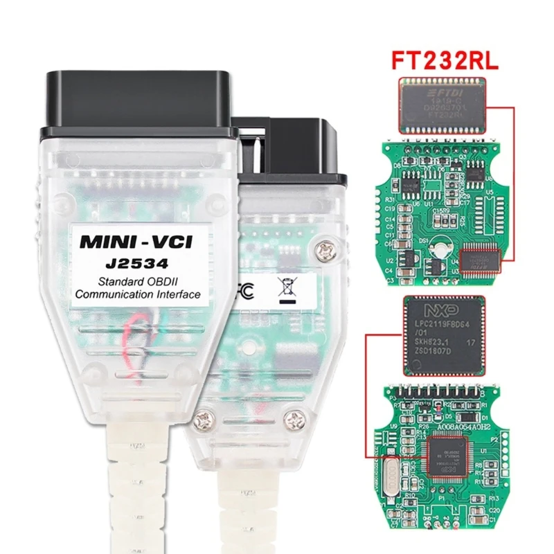 Cavo Mini VCI J2534, adattatore Scanner connettore cavo OBD2 adatto per testechstreams V1800.008 diagnostica di programmazione