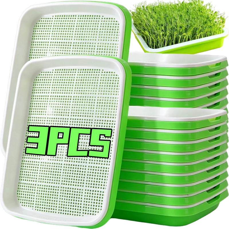 3/1PCS Bandeja de Germinação para Sementes de Plantas, Vaso de Jardim de Camada Dupla em Arco, Placa de Brotos Hidropônicos Sem Solo, Acessórios de Jardinagem
