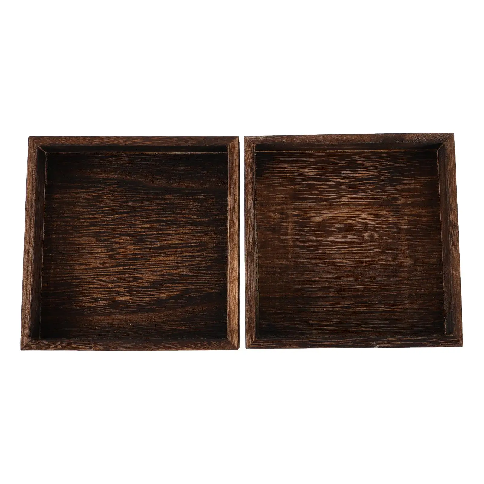 

2 Pcs Distressed Solid Wood Pallet Champ Two Ring Jewelry Display Tray Practical Organizer Storage Bracelet Plate